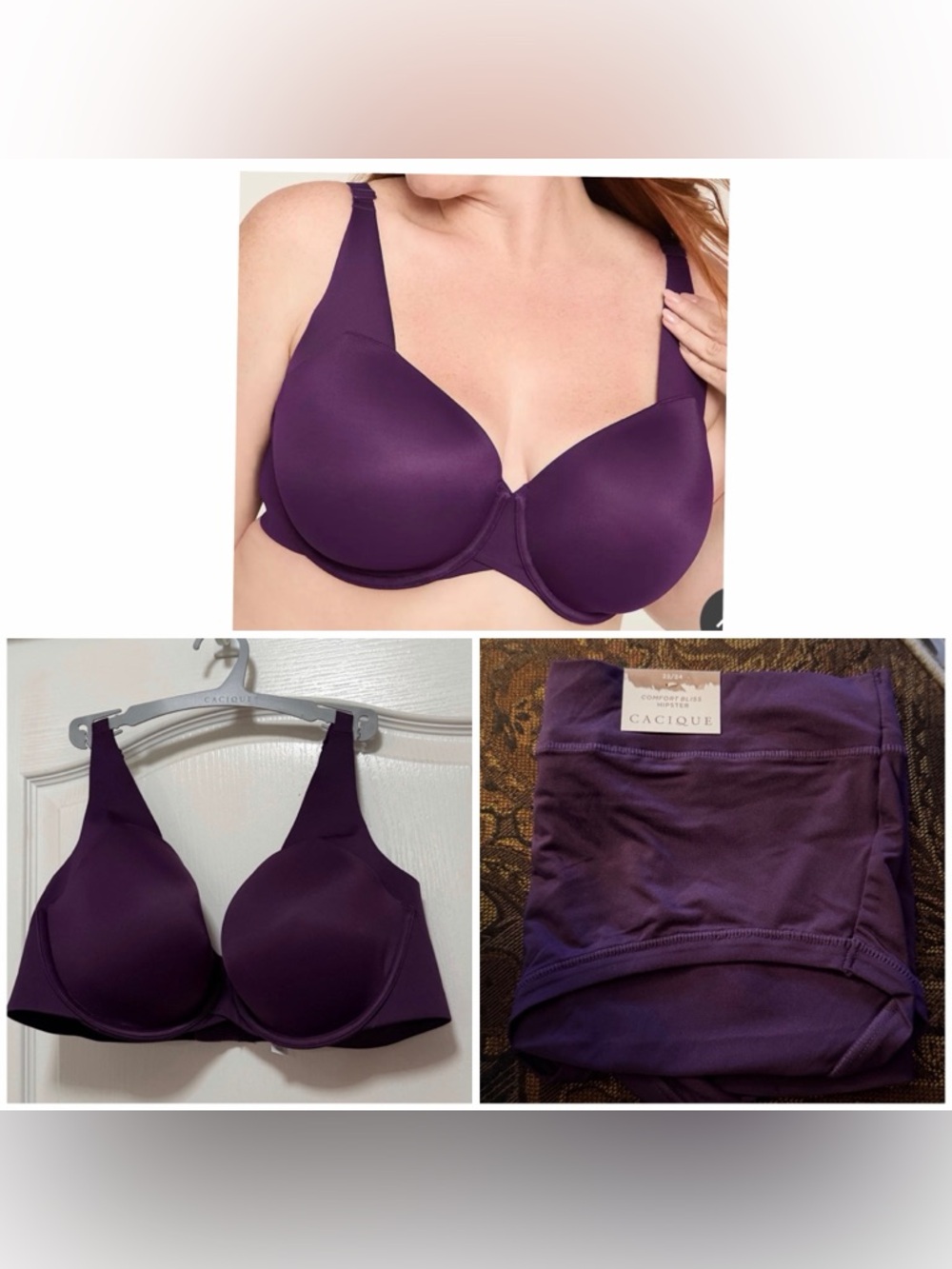 Lane Bryant Cacique Balconette bra SZ 40D purple /matching panty 
🎉PRICE FIRM🎉